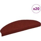  Prostirke za stepenice, samoljepljive, 20 kom, 65x21x4 cm, bordo crvene, poluokrugle, velike | shoptok.hr