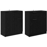  Komode 2 pcs Crni hrast 60 x 30 x 70 cm Konstruirano drvo | shoptok.hr