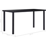  Blagovaonski stol crni 140 x 70 x 75 cm od kaljenog stakla | shoptok.hr
