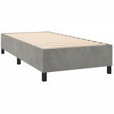 Krevet box spring s madracem LED svjetlosivi 100x200 cm baršun | shoptok.hr