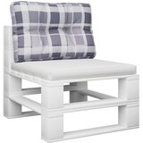  Jastuk za palete sivi karirani 60 x 40 x 12 cm od tkanine | Eponuda.com