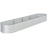 vidaXL Visoka greda 400x80x44 cm pocinkano jeklo srebrna | Shoptok.si