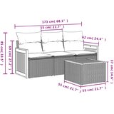  4-dijelni set vrtnih sofa s jastucima bež od poliratana | shoptok.hr