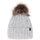 AGBO woman's winter hat grey Rene with pompom Cene