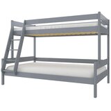 Molarem Home Drveni dječji krevet na kat Familijne - sivi - 200x120/90 cm - S ladicom | shoptok.hr