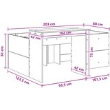  Krevet za djecu s visokim okvirom i stolom Hrast artisan | shoptok.hr