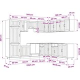  Set kuhinjskih ormarića od 14 dijelova "Lucca" izrađeno drvo | shoptok.hr