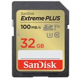 Sandisk Extreme PLUS SDHC memorijska kartica od 32GB, 100MB/s čitanje i 60MB/s pisanje, UHS-I, Class 10, U3, V30 Cijene