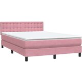  Boxspring - Krevet s oprugama i madracem ružičasti 160x210 cm baršunasti - Ružičasta 160 x 210 cm gumbi | shoptok.hr