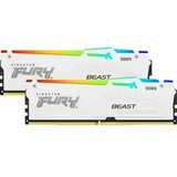 Kingston DDR5 64GB (2x32GB) 5600MT/s [FURY BEAST RGB], Non-ECC UDIMM, CL40 1.25V, 288-Pin 2Rx8, White, Memory Kit, w/RGB Heatsink, XMP KF556C40BWAK2-64 | Eponuda.com