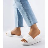 Gemre White mules adorned with ruching Boulevard | Shoptok.si