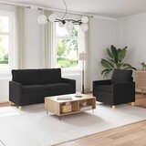  Set sofe 2 kom. Crna Tkanina - Crna 1-sjedalo (60 cm) +2-sjedalo (140 cm) | shoptok.hr