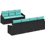  Set sofe s jastukom s jastukom 8 pcs Crna i turkizna poliratan | shoptok.hr