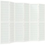 vidaXL Sklopiva sobna pregrada 6 panela japanski stil 240x170cm bijela | shoptok.hr