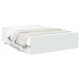  Okvir kreveta s ladicama bijeli 135 x 190 cm konstruirano drvo