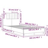  Okvir za krevet s uzglavljem smeđa boja hrasta 100x200cm drveni | shoptok.hr