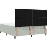 Box Spring postelja z vzmetnico svetlo siva super king žamet, (22052224) | Shoptok.si