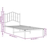  Metalni okvir za krevet s uzglavljem bijeli 80x200 cm | shoptok.hr