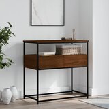  The Living Store Konzolna mizica rjav hrast 75x40x75 cm inženirski les - Konzolna Mizica, (21444978) Cene