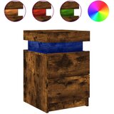  Noćni ormarići s LED svjetlima 2 kom dimljeni hrast 35x39x55 cm | shoptok.hr