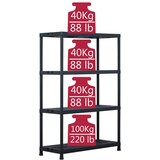  Stalci za pohranu 2 kom crni 220 kg 90 x 40 x 138 cm plastični | shoptok.hr