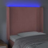  Posteljno vzglavje roza 93x16x118/128 cm žamet | Shoptok.si