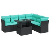 vidaXL Vrtna sedežna garnitura z blazinami 7-delna rjav ratan/akacija, (22047856) | Shoptok.si
