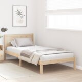 vidaXL Enotni posteljni okvir iz borovega lesa Naravna Masivni bor Enojna | Shoptok.si