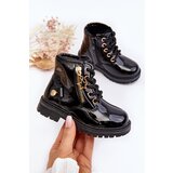 EVENTO Girls' patent leather ankle boots with zipper black Felori | Shoptok.si