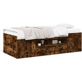 vidaXL Dnevni krevet s ladicama boja dimljenog hrasta 90x200 cm drveni | shoptok.hr