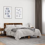 Furnova Posteljni okvir dimljeni hrast 140x200 cm inž. les in kovina, (21933802) | Shoptok.si