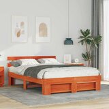  Krevetna konstrukcija s uzglavljem Vosak smeđa 150 x 200 cm | shoptok.hr