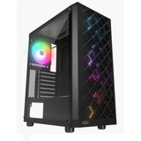 Rampage Kućište gaming RAMPAGE AZZA V1 Tempered Glass Black 3*12CM Black 1* 12CM ARGB Fan ATX Mid-T Gaming Player Case u