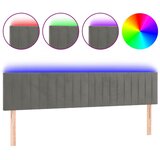 Maison Chic led posteljno vzglavje - vzglavna omarica - nočna omarica svetlo sivo 160x5x78/88 cm žamet, (21708184) Cene