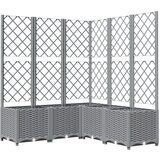  Vrtna sadilica s rešetkom svjetlosiva 120 x 120 x 136 cm PP | shoptok.hr
