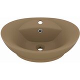 Maison Chic Razkošen Umivalnik - Kopalna umivalnik - Lavabo ovalen mat krem 58,5x39 cm keramika, (21684928) | Shoptok.si