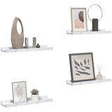  Polica na zidu s policom 4 pcs Bijeli mramor 60 x 9 x 3 cm | shoptok.hr