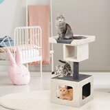 Costway Praskalnik za mačke Dvonadstropni stolp Mačja hiša Lair 42 x 42 x 80 cm, (5000110632) | Shoptok.si