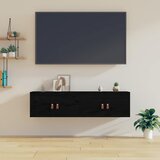  Zidni ormarići 2 kom crni 60x30x30 cm od masivne borovine | shoptok.hr