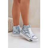 PS1 Metallic High Top Sneakers Women's With Heart Blue Sumehra | Shoptok.si