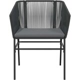  7-dijelni vrtni blagovaonski set s jastucima, crno | shoptok.hr