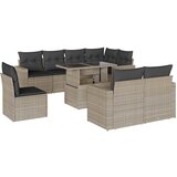 Maison Chic Seti vrtnega pohištva - Vrtna garnitura - Vrtni pohištvo set 9-delna z blazinami sv. siv poli ratan, (21797372) | Shoptok.si