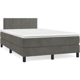 Box spring krevet s madracem tamnosivi 120 x 200 cm baršunasti | shoptok.hr