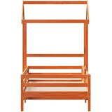  Okvir kreveta s krovom voštano smeđi 100x200 cm od borovine | shoptok.hr