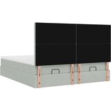 vidaXL Otomanski posteljni okvir z vzmetnicami siv 160x200 cm žamet, (21607128) | Shoptok.si