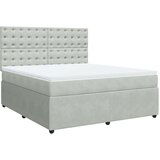 vidaXL Box spring postelja z vzmetnico svetlo siva 180x200 cm žamet | Shoptok.si