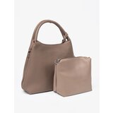 Shelvt Elegant dark beige handbag with a toiletry bag inside | shoptok.hr