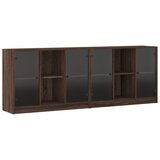  The living store knjižna omara z vrati rjavi hrast 204x37x75 cm inženirski les - knjižna omara, (21499685) | Shoptok.si