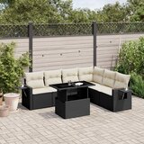 vidaXL 7-dijelni set vrtnih sofa od poliratana s jastucima crni | shoptok.hr
