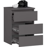 AKORD Cl3/40 Nočna Omarica, 3 Predali, Grafitno Siva, (5000332045) | Shoptok.si